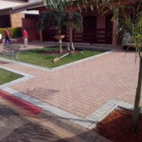 Onda Star cer�mico com borda de Tijolo natural  bloquete